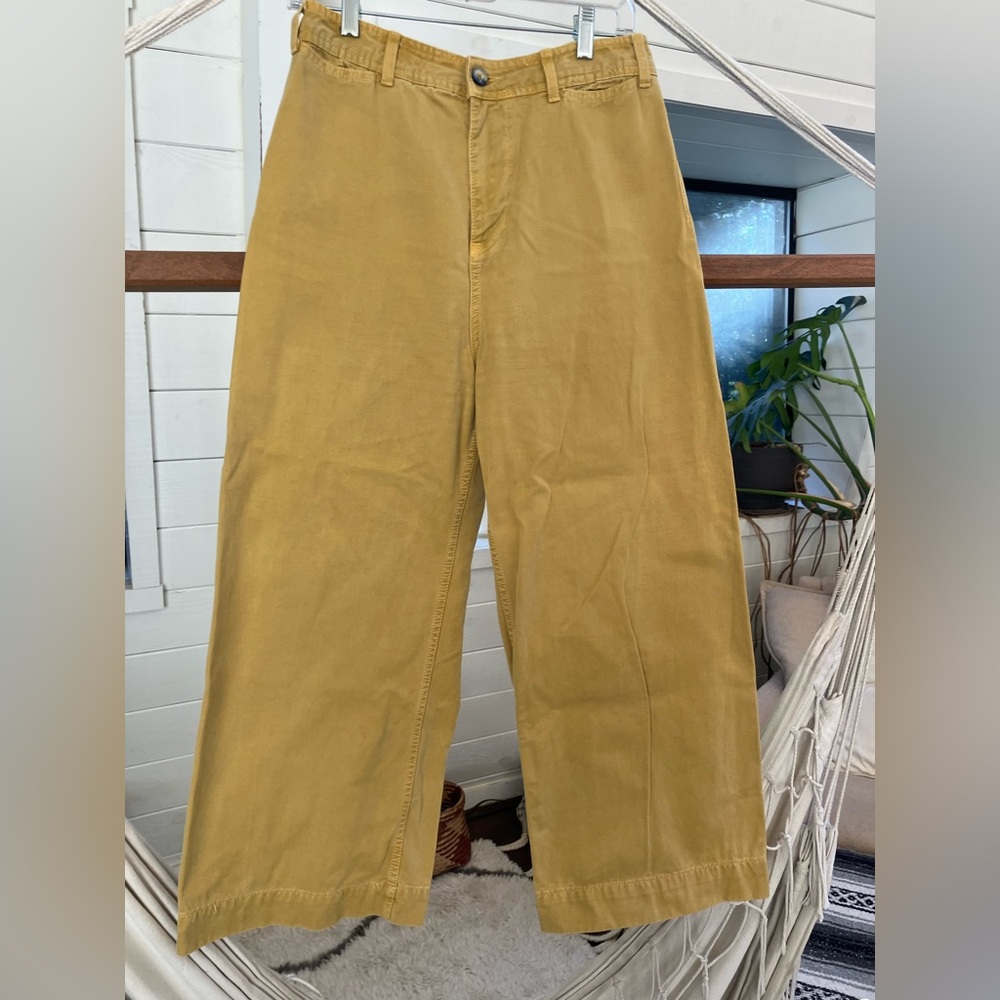 Free People We The Free Mustard High-waisted Canvas Pant